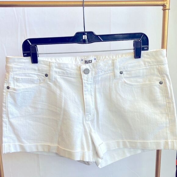 PAIGE NWOT Jimmy Jimmy Shorts Women’s Size 31 White 3" Inseam - Picture 2 of 10